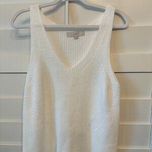 White knit sweater tank top